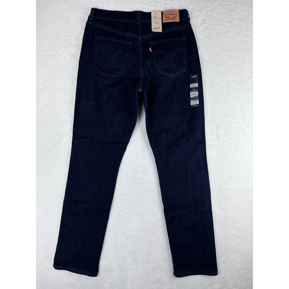 Levi's Jeans Womens Classic Straight Dark Wash Mid Rise Jeans Size 10‎